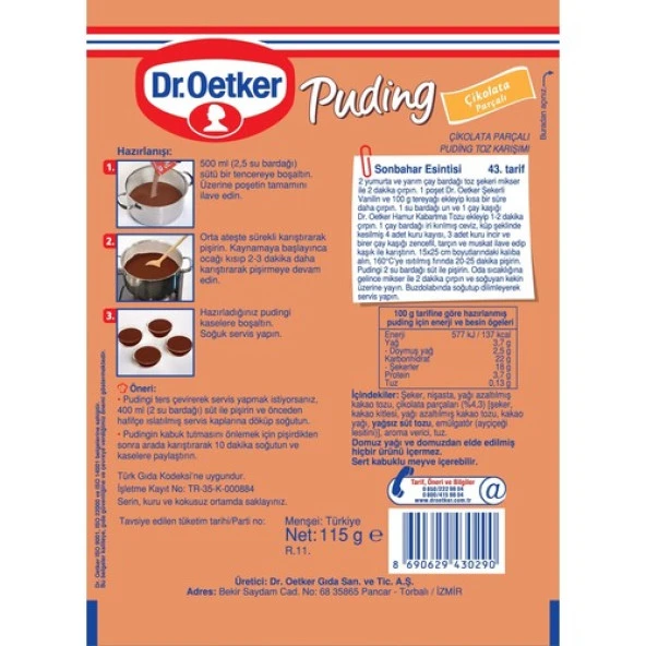 Dr.Oetker Çikolata Parçalı Puding 115 GR - 3