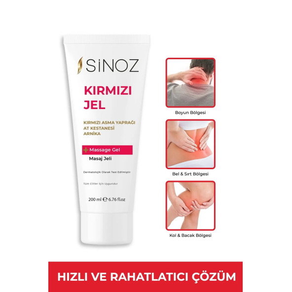 Sinoz Rahatlatıcı Ve Isıtıcı Kırmızı Masaj Jeli 200 ml - 4