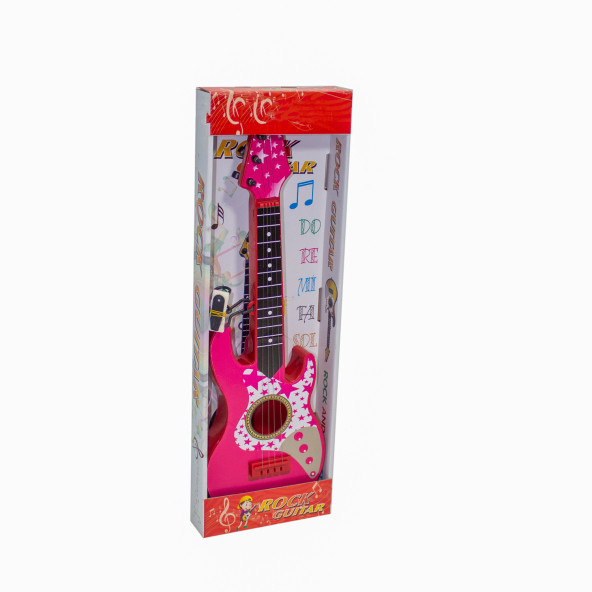 Oyuncak Rock Gitar Metal Telli 45 Cm Pembe - 2