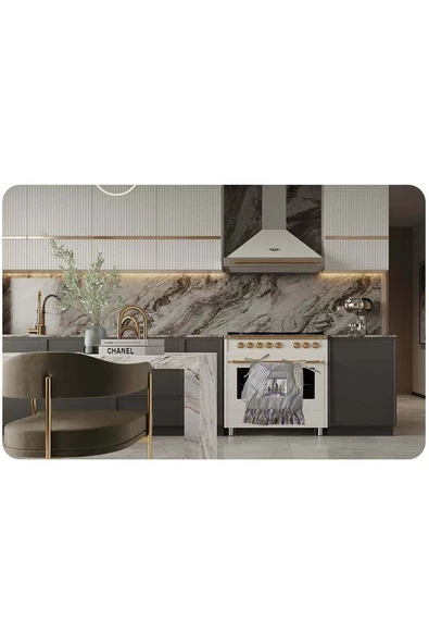 Lavanta Desen, Fırfırlı, Fırın Önlüğü (Örtüsü) ve Eldiveni - 3