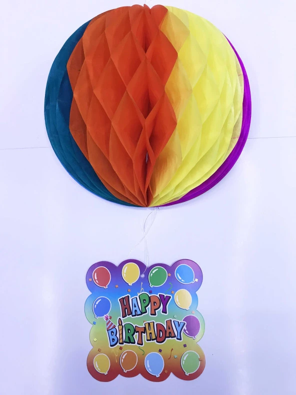 Parti Malzemeleri Kağıt Süs Happy Birthday Dekor 55 cm