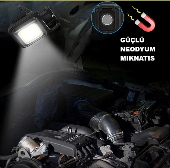 LED Işıklı Flash Özellikli 4 Modlu Anahtarlık El Feneri - Resim 4