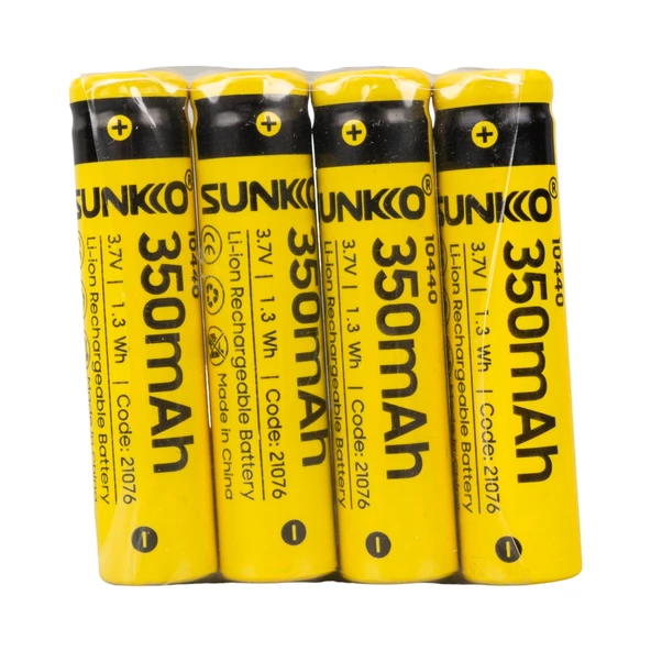 SUNKKO 3.7 VOLT 350 MAH 10440 ŞARJ EDİLEBİLİR PİL (TEKLİ) - 2
