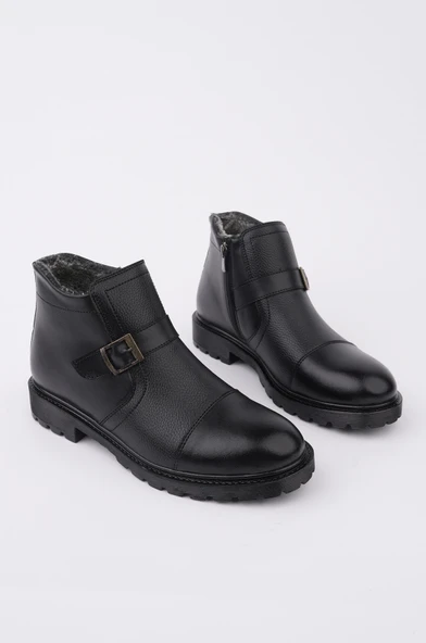 Muggo M1001 Su&soğuk Geçirmez Kürklü Garantili Unisex Kışlık Fermuarlı Bot Kauçuk Taban Sağlam - 5