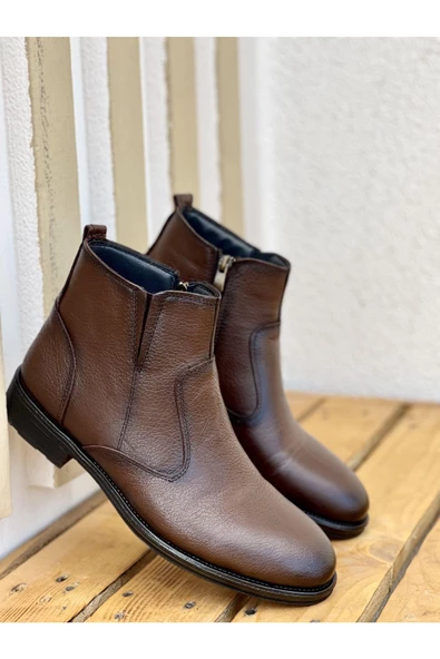 Muggo Men M027 Hakiki Deri Erkek Bot - 2