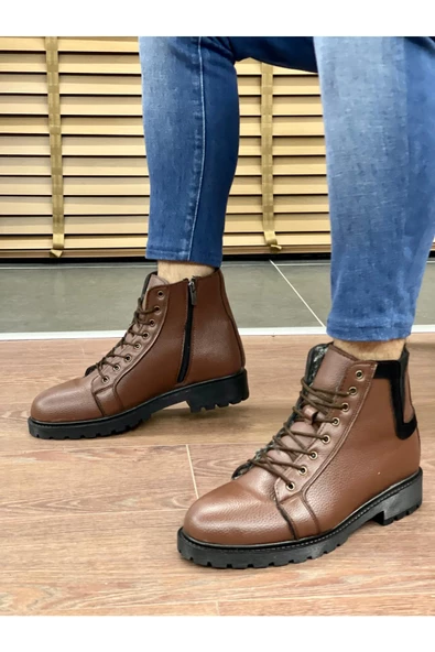 Muggo M100 Garantili Su & soğuk  Geçirmez Kürklü Garantili Kışlık Fermuarlı Bot Kauçuk Taban Sağlam - 3