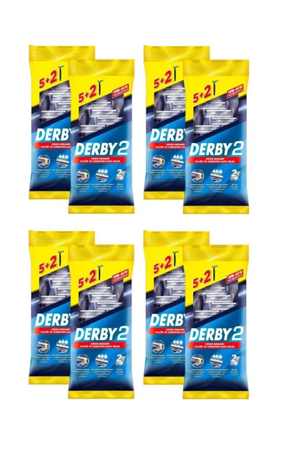 Derby2 Tıraş Bıçağı 5+2 Poşet X 8 Paket-56 Adet