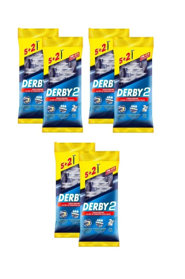 Derby2 Tıraş Bıçağı 5+2 Poşet X 6 Paket-42 Adet