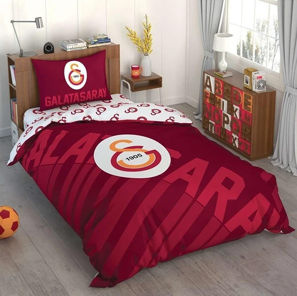 Taç Galatasaray Kırmızı Logo Tek Kişilik Lisanslı Nevresim Takımı