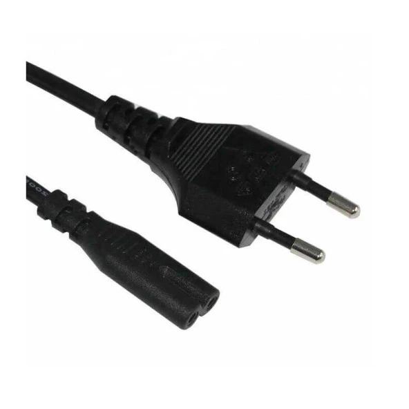 Teyp Fişi - Notebook Adaptör Işıldak Power Güç Kablosu 2 Pin - Resim 2