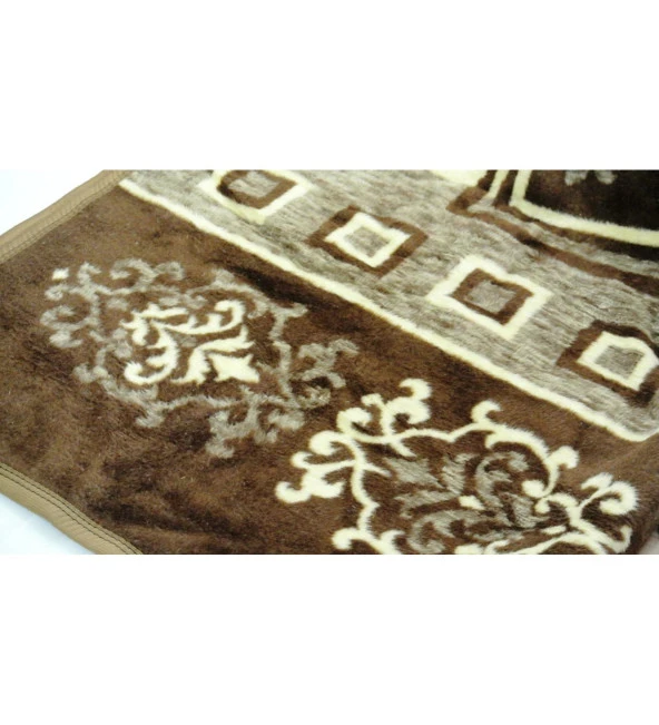 Algelsineve Kahve Çift Kişilik Peluş Uşak Battaniyesi 180x220cm