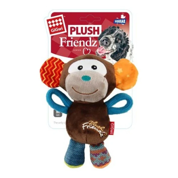 GiGwi 6286 Plush Friendz Sesli Maymun Peluş Köpek Oyunca