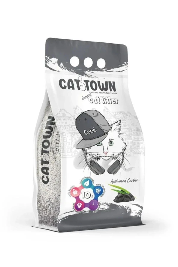 CAT TOWN Aktif Karbon Kedi Kumu 10 Lt