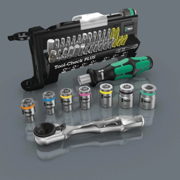 WERA 05056490001 Check Plus Lokmalı Cırcır Kollu Bits Set - 3
