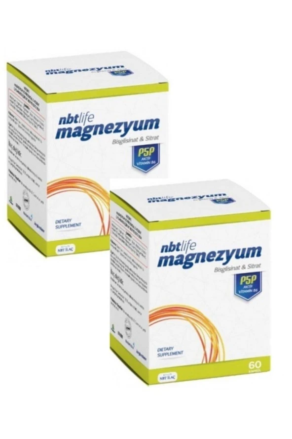 NBT İLAÇ Nbt Lıfe Magnezyum & P5P(Vıt.B6) 60Kapsul 2 Adet