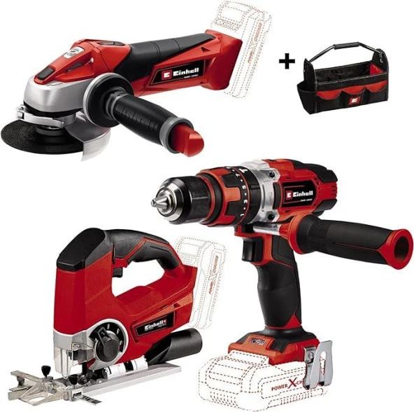 Einhell TE-TK 18 Li Kit (AG+CD+JS), Akülü Kombo Set