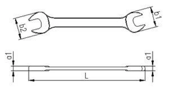 İzeltaş İki Ağız Anahtar Kısa Boy 30x32 mm - 2