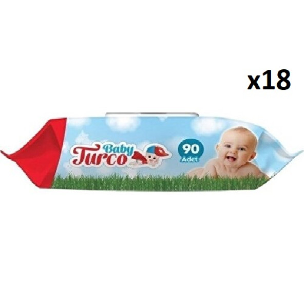 Baby Turco Klasik 90 Yaprak 18'li Paket Islak Havlu Mendil