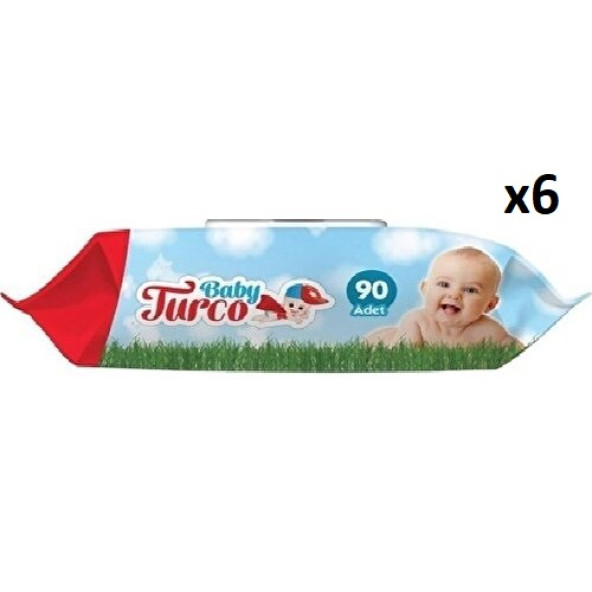 Baby Turco Klasik 90 Yaprak 6'lı Paket Islak Havlu Mendil