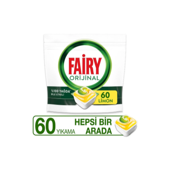 Fairy Hepsi Bir Arada 60 Yıkama Bulaşık Makinesi Deterjanı Tableti / Kapsülü Limon Kokulu