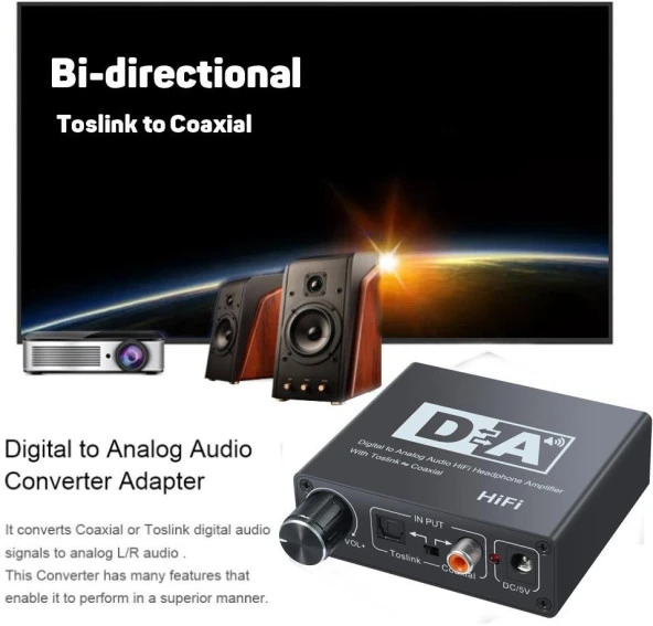 Digital To Analog Dac Çevirici Dönüştürücü Ses Optik Adaptörü - 2
