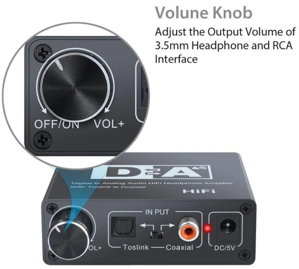 Digital To Analog Dac Çevirici Dönüştürücü Ses Optik Adaptörü - 3