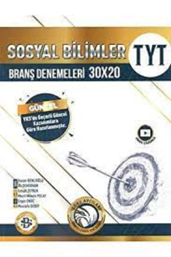 Bilgi Sarmal Yayınları TYT Sosyal Bilimler 30 x 20 Branş Denemeleri