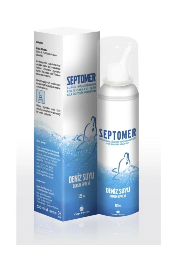 SEPTOMER Okyanus Deniz Suyu 125 Ml Izotonik Solüsyon Burun Spreyi