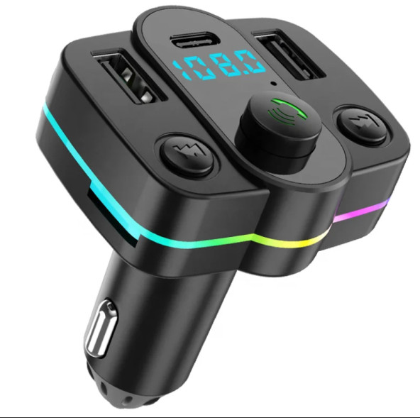 YK Design FT-603 Araç Fm Transmitter Bluetooth Usb Mp3 Sd Kart PD TypeC Şarj