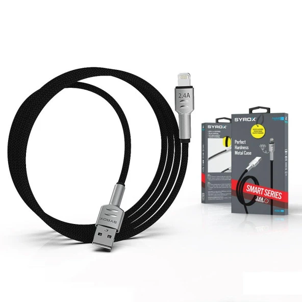Syrox C133AL 2.4A Hasir Hızlı İphone Lightnıng Şarj & Data Kablosu - 3