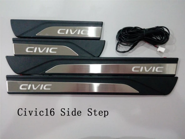 Honda Civic -2016 için Işıklı Kapı Eşiği (Beyaz) - 2