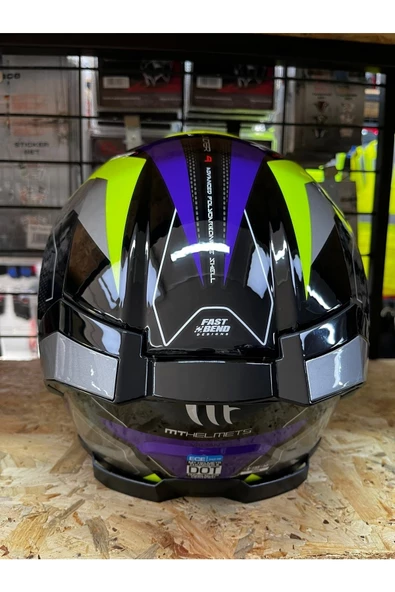 Kask Mt Thunder 4 Sv Valıant B2 Parlak Gri Mor Sarı - 3