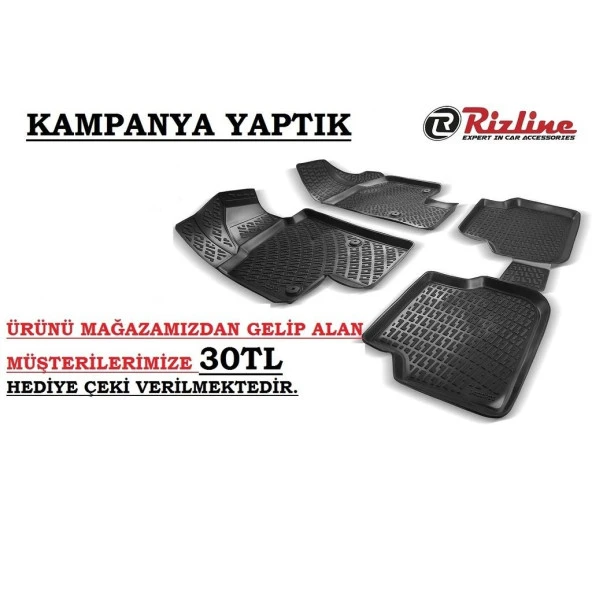 Ford C-Max 2003-2010 için 3D Havuzlu Paspas Orjinal Rizline Drs