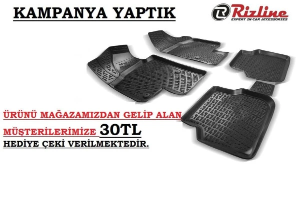 Rizline Audi Uyumlu A6 2004-2006 Model 3D Havuzlu Paspas Ücretsiz Kargo