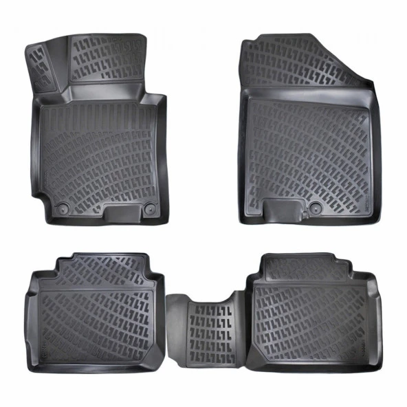 Audi Q7 2006-2015 için 3D Havuzlu Siyah Paspas Seti