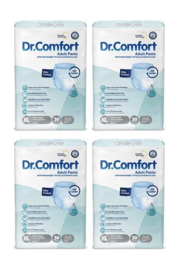 Dr.Comfort 30 Lu Xl Külot Bez Extrabüyük Boy 4 Paket 120 Adet