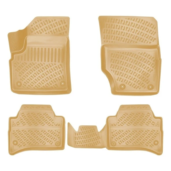 Toyota Avensis 2003-2009 için 3D Havuzlu Bej Paspas Seti