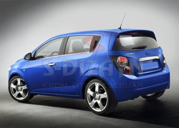 Chevrolet Aveo 2 için Hatchback Krom Cam Çıtası 4 Parça 2012 Üzeri