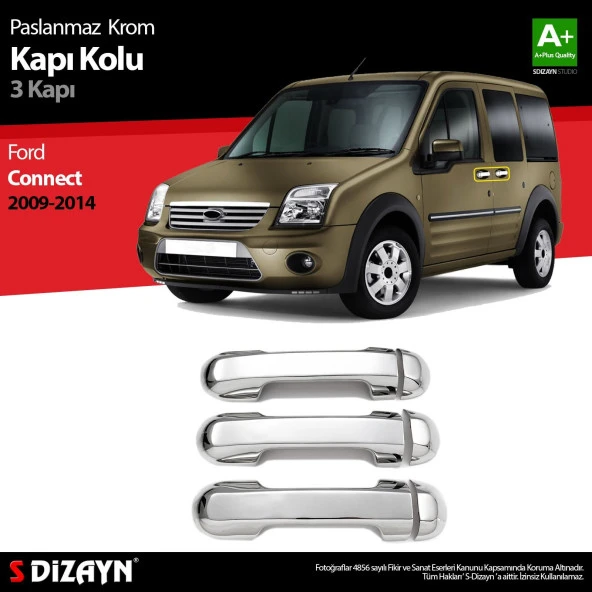 Ford Connect Krom için Kapı Kolu 3 Kapı 2009-2014