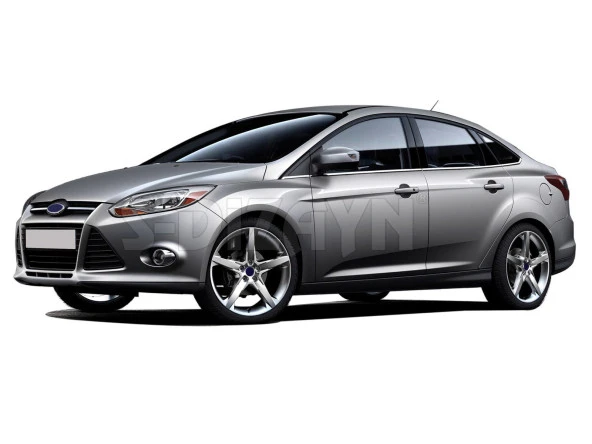 Ford Focus 3 için Sedan Krom Cam Çıtası 8 Parça 2011-2018 - Resim 3