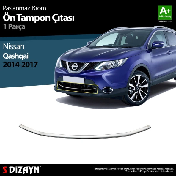Nissan Qashqai Krom için Ön Tampon Çıtası 2014-2017