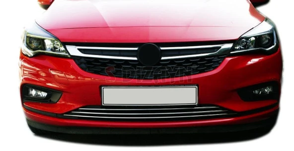 Opel Astra K için Hatchback Krom Ön Tampon Alt Çıtası 3 Parça 2015 Üzeri (Sensörsüz) - Resim 3