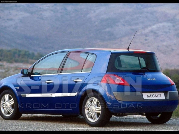 Renault Megane 2 için Krom Yan Kapı Çıtası 4 Parça 2004-2005 - Resim 2