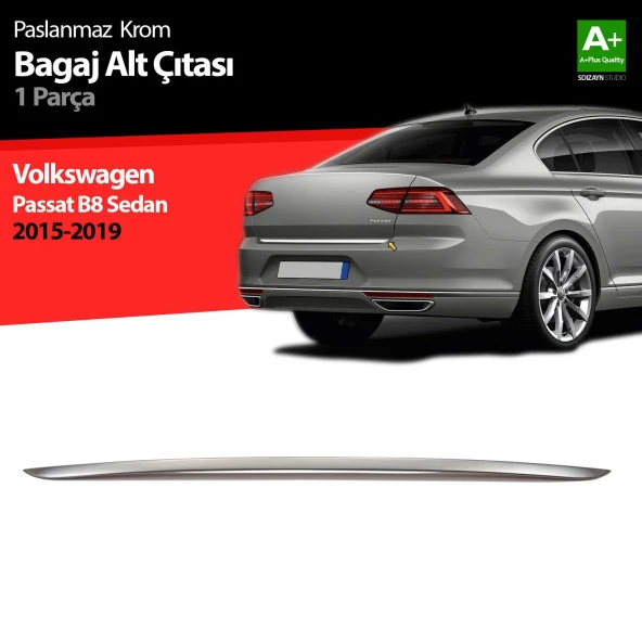 Volkswagen Passat B8 için Krom Bagaj Alt Çıtası 2015 Üzeri