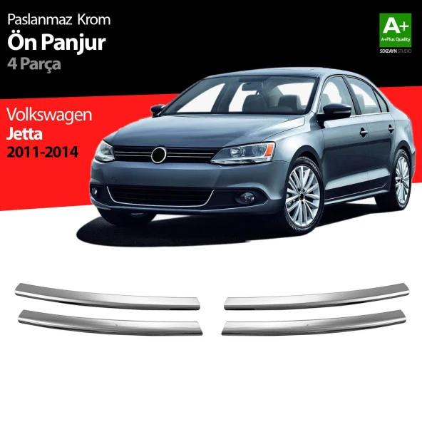 Volkswagen Jetta Krom için Ön Panjur 4 Parça. 2011-2014