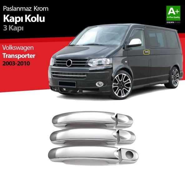 Volkswagen T5 Transporter için Krom Kapı Kolu 3 Kapı 2003-2010