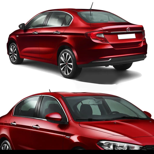 Fiat Egea Sedan için Krom Cam Çıtası 4 Parça. 2015 Üzeri - 3