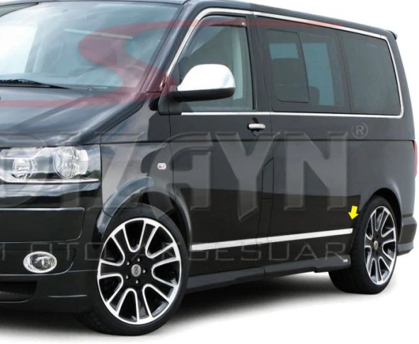 Volkswagen T6 Transporter için Krom Yan Kapı Çıtası 7 Parça. (Uzun Şase) 2015 Üzeri