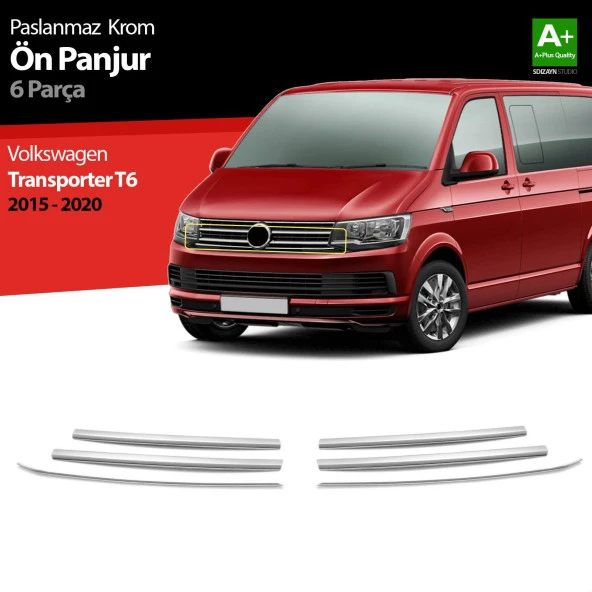 Volkswagen T6 Transporter için Krom Ön Panjur 6 Parça. 2015-2020 ürün görseli