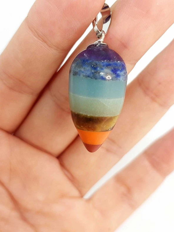 Çakra 7li Pandül - Kolye Ucu (45762) - 3